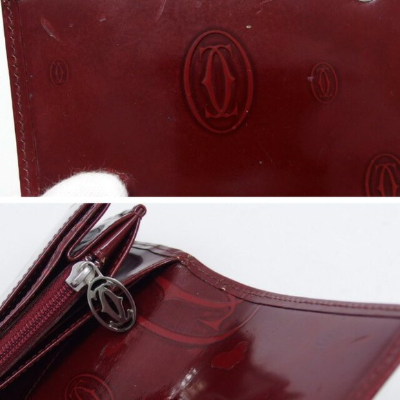 CARTIER Happy Birthday Bifold Long Wallet Bordeaux [Deep Red] - Picture 8 of 10